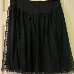 Black tulle polka-dot skirt